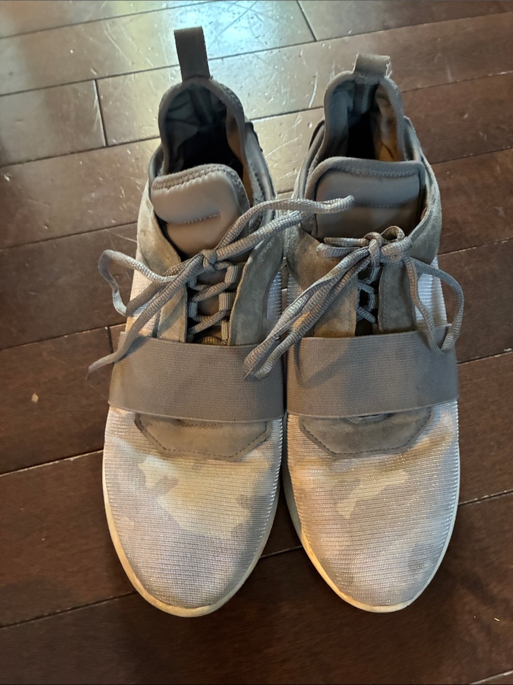 Kendall and Kylie Gray Lace & Strap Athletic Sneakers